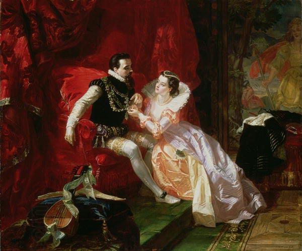 Edward Matthew Ward Leicester and Amy Robsart at Cumnor Hall China oil painting art